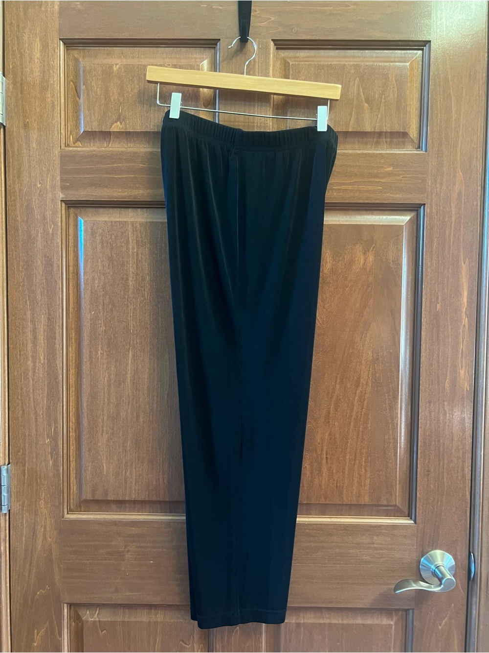 Laura Ashley Pants Straight Leg Elastic Waist Traveller Bottoms Black Size LP